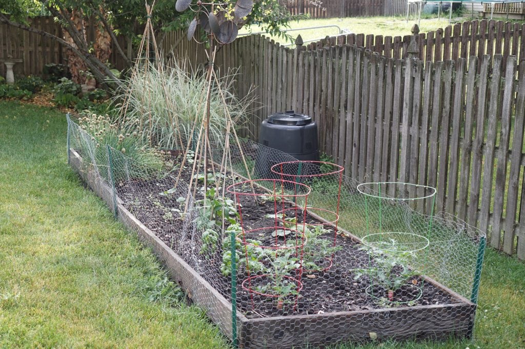 Vegetable Garden with Composting Bin