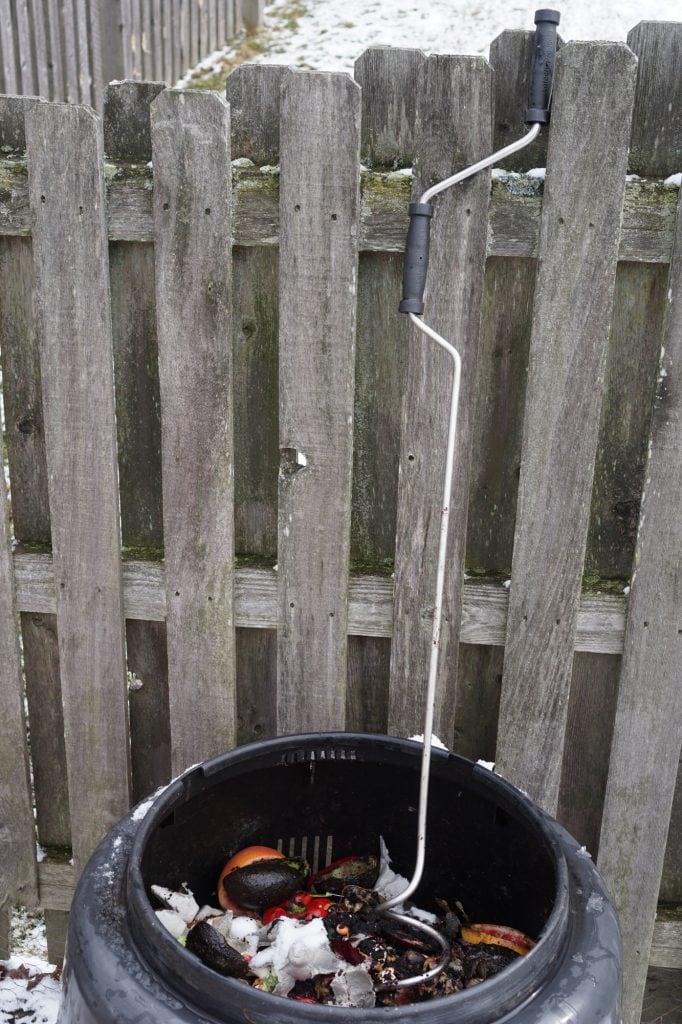 Compost Crank inside Composting Bin