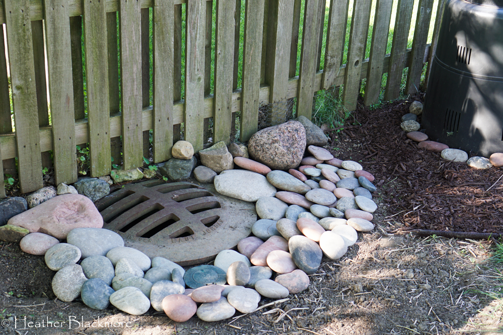 Rocks around sewer