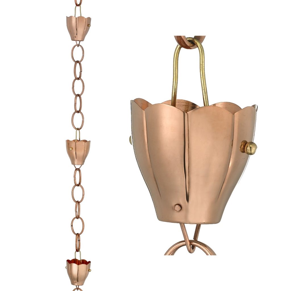 Copper rain chain