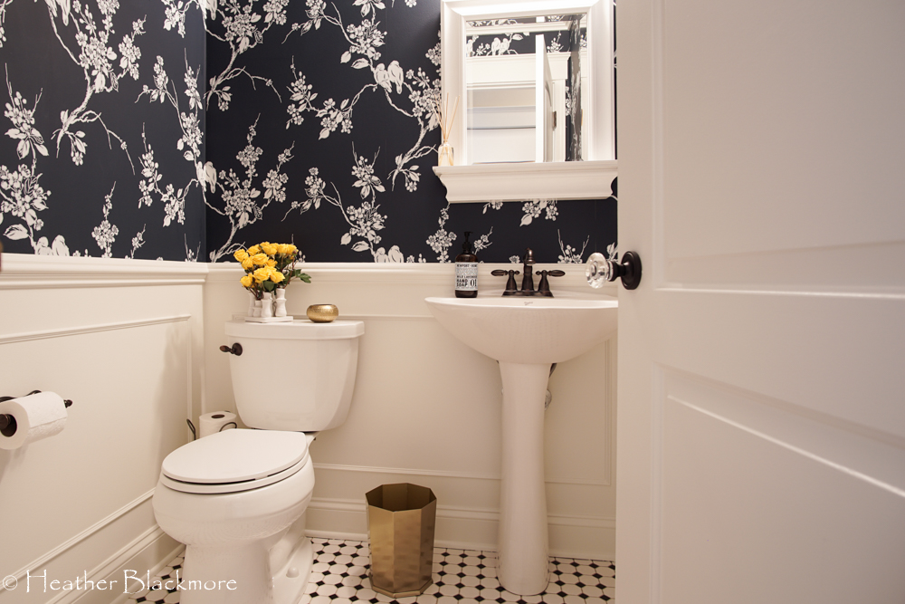 Finished powder room