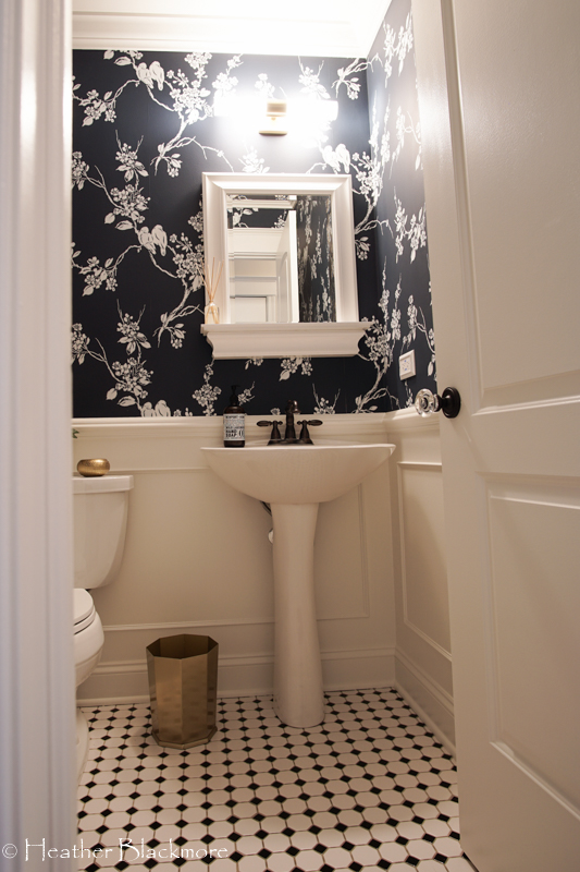 Powder room sink and mirror