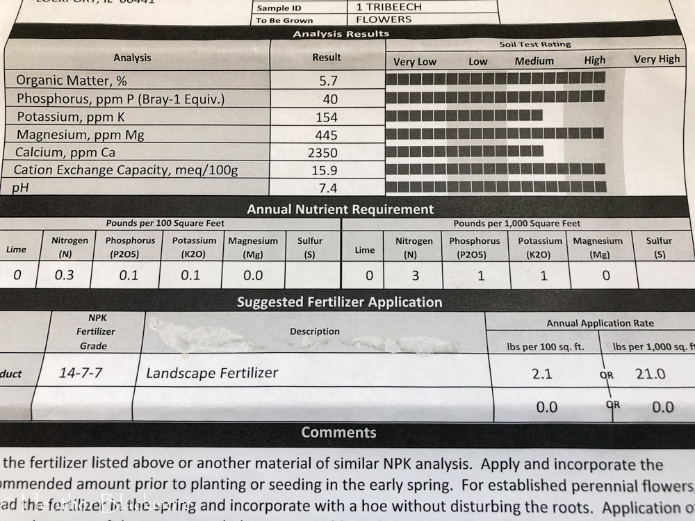 Tricolor Beech Soil Test Results